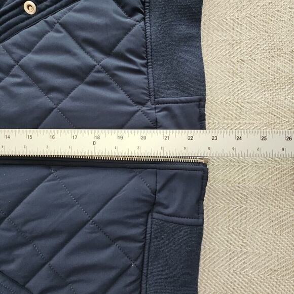 Levis 4-WAY Quilted Bomber Jacket Men's Size Large Navy Orange Stretch Diamond - Picture 15 of 16